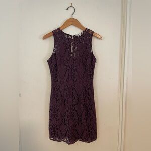 Elegant Purple Lace Dress